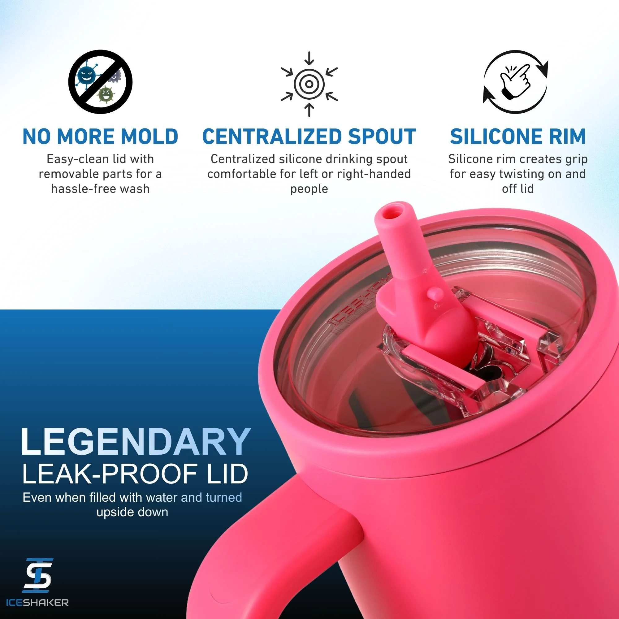 40oz Legend Series Shaker Bottle - Neon Pink - Image 4