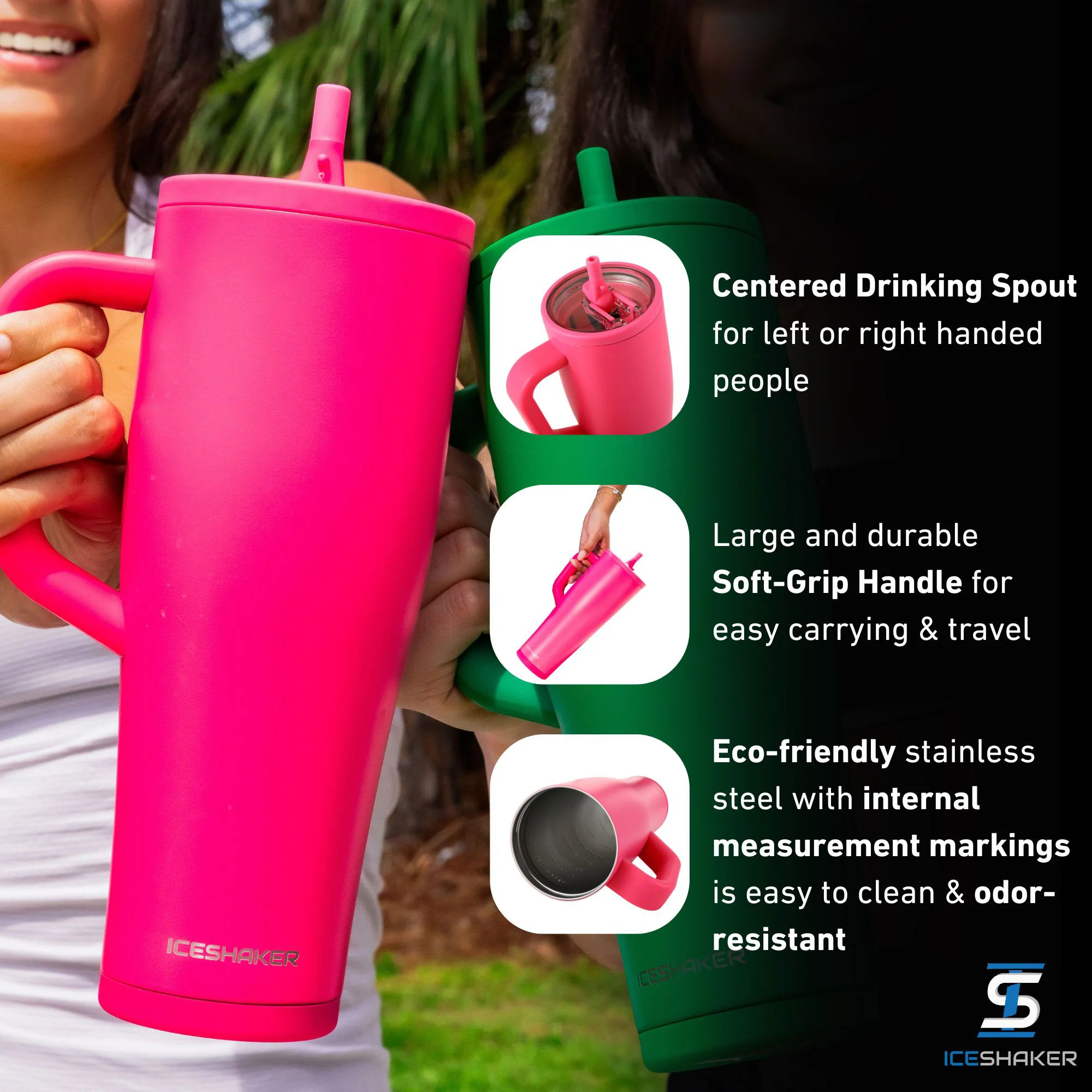 40oz Legend Series Shaker Bottle - Neon Pink - Image 3