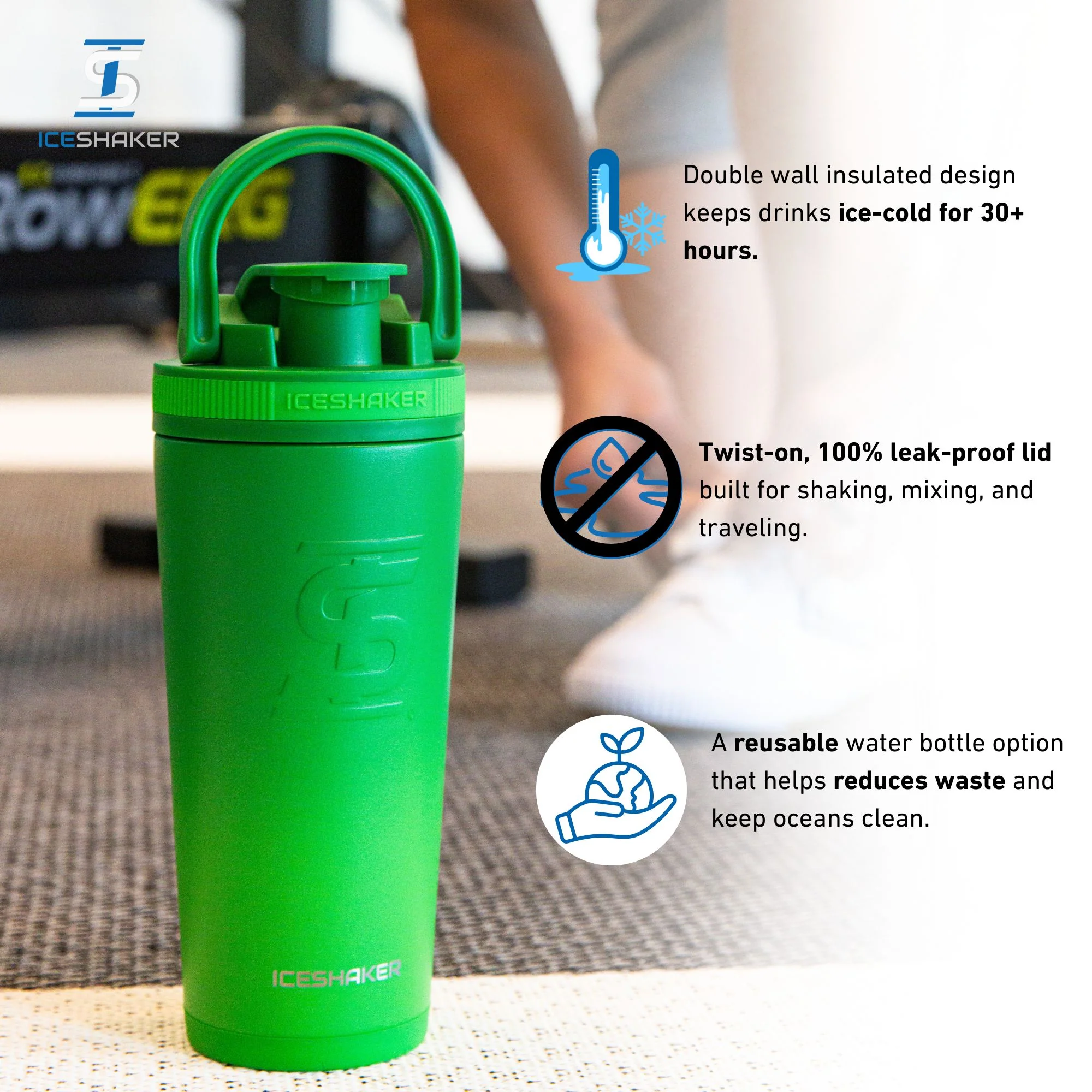 26oz Ice Shaker - Green Color Rush - Image 4