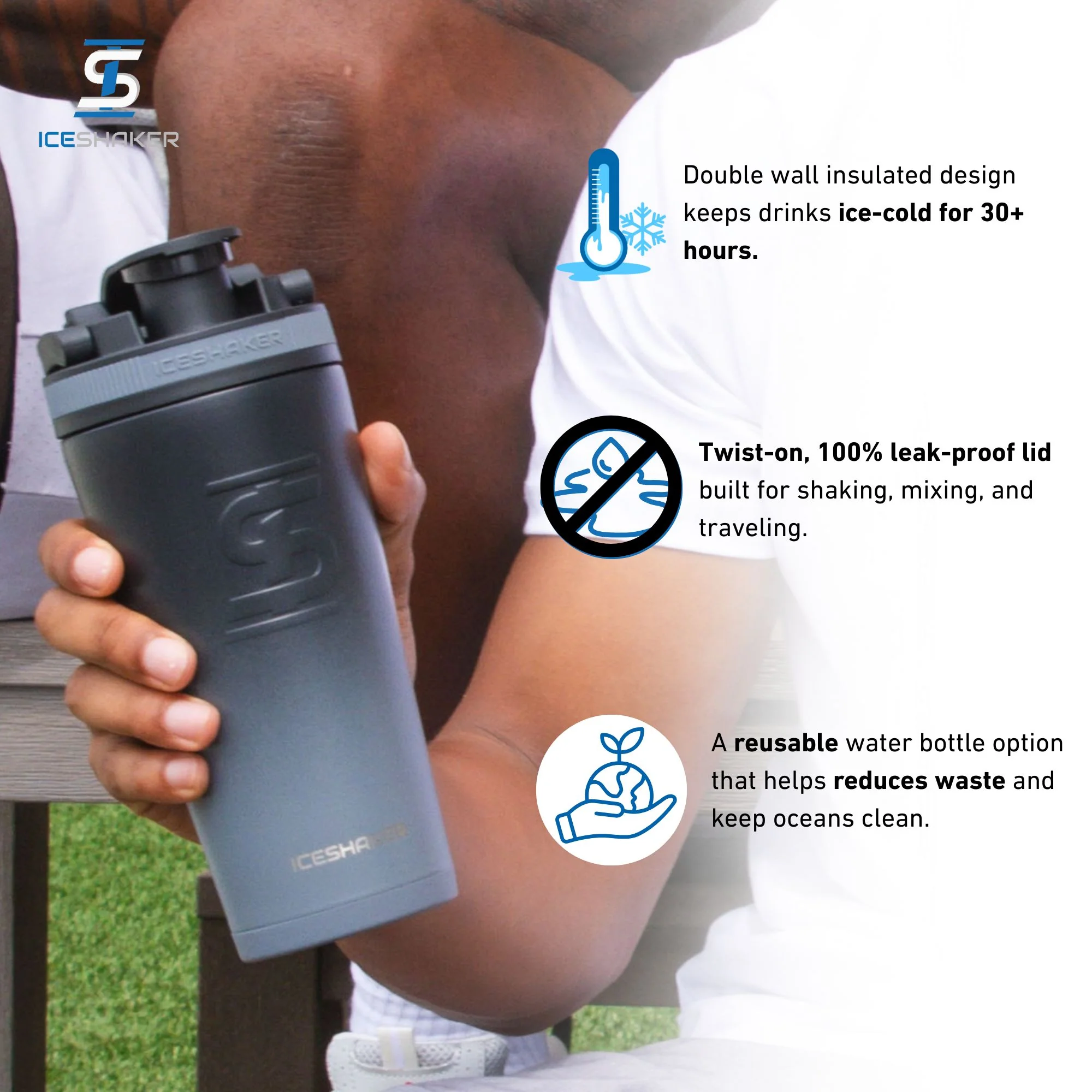 26oz Ice Shaker - Grey Color Rush - Image 4