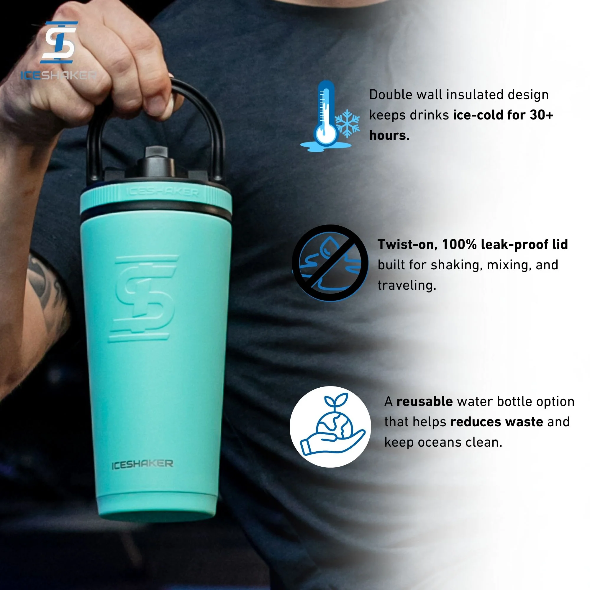 26oz Ice Shaker - Mint - Image 4
