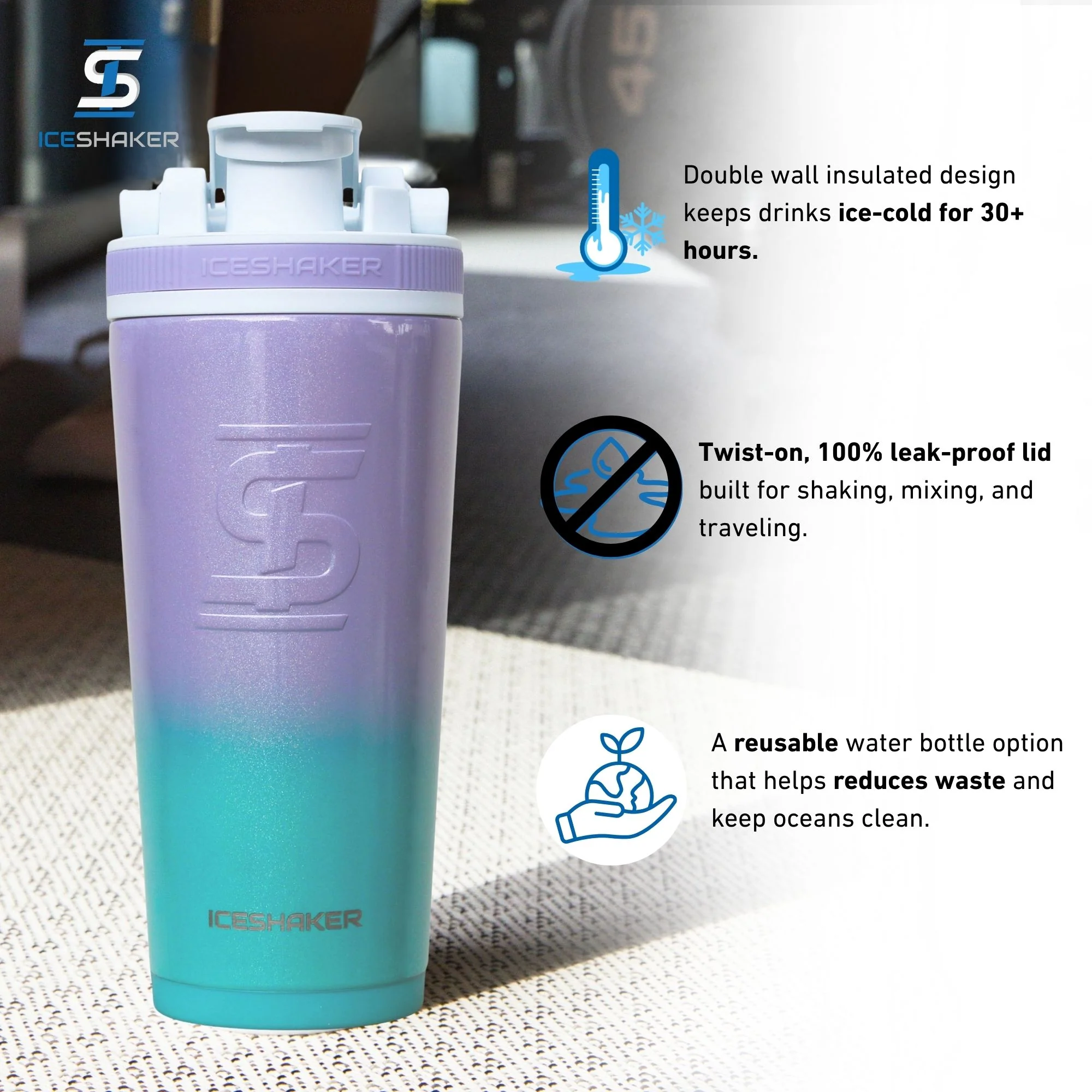 Ice Shaker Ombre Series 26oz Shaker Bottles - Image 59