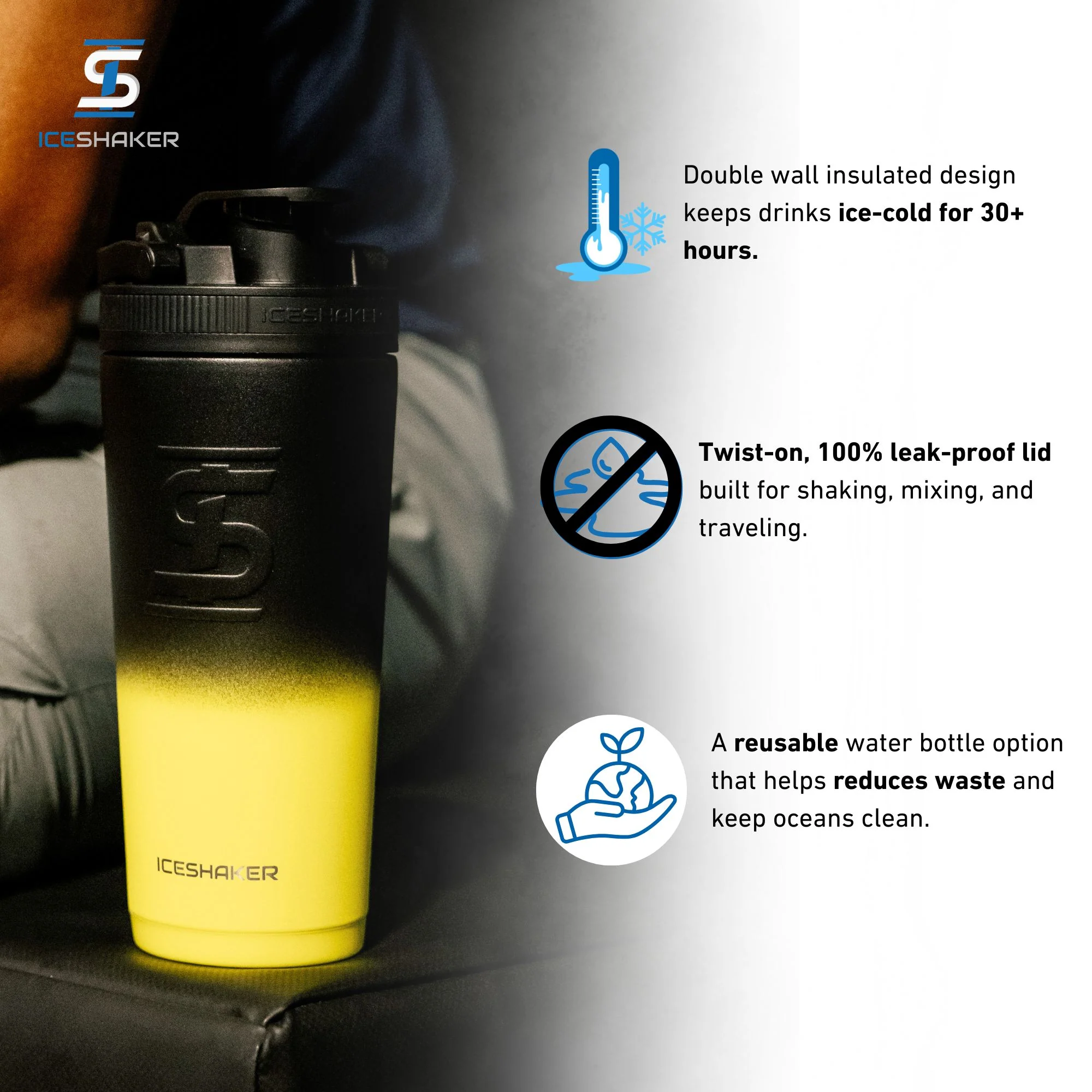 Ice Shaker Ombre Series 26oz Shaker Bottles - Image 67