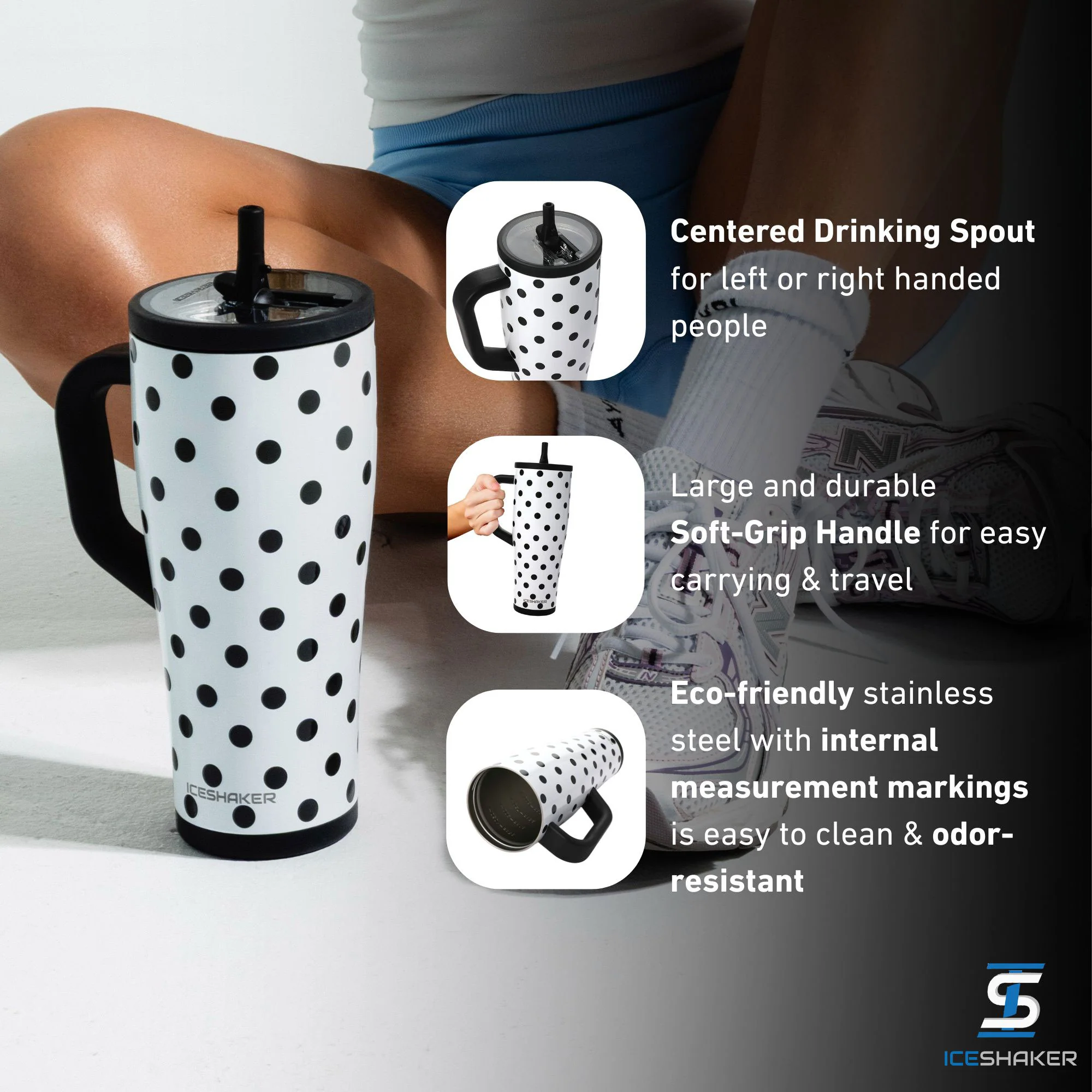 40oz Legend Series Shaker Bottle - Polka Dot - Image 3